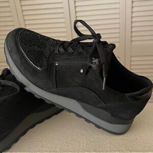 Waldläufer Black Nubuck Leather Sneakers, NEW